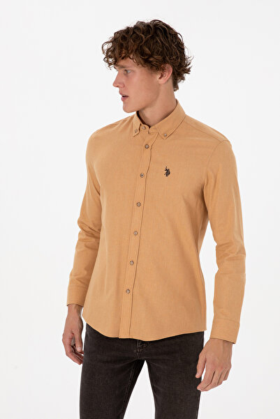 U.S. Polo Assn. Erkek Camel Uzun Kollu Basic Gömlek 50316721-VR015