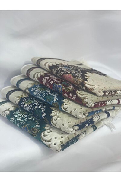 GÜRLEK TEKSTİL Burgundy Velvet Glitter Woven Dowry Box with Cover Steel Glitter Prayer Rug Gift Prayer Rug