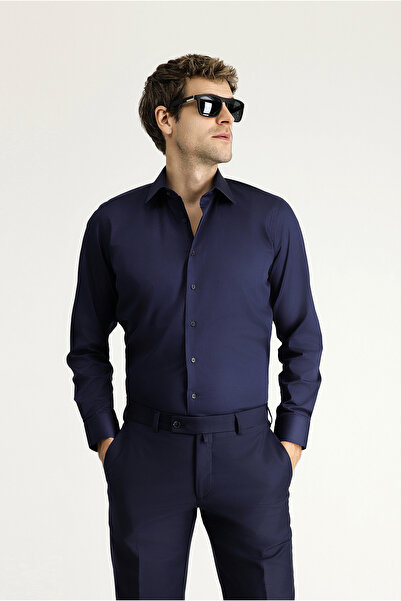 Kiğılı Long Sleeve Slim Fit Slim Fit Classic Cotton Shirt