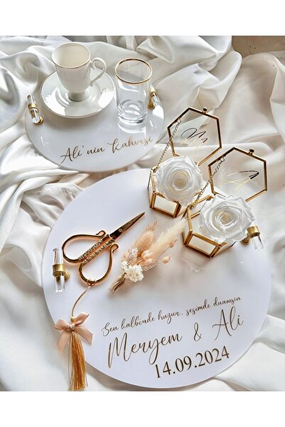 elimersacraft modern nişan tepsisi modelleri ,zarif nişan tepsisi gold,kişiye...