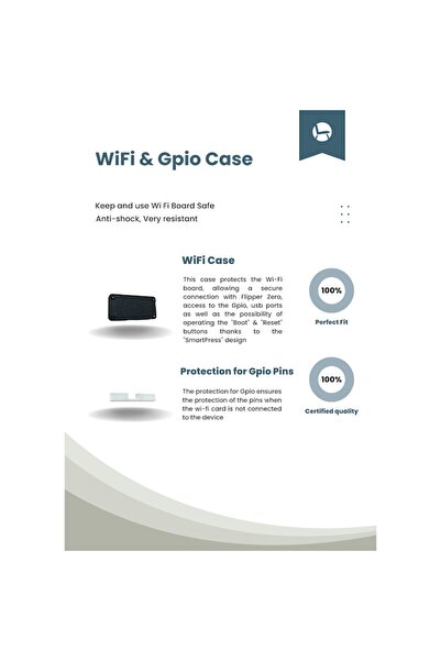 UnderShop Protective Case for Flipper Zero WiFi Board + GPIO Protect - Black Space-Inspired Texture & White