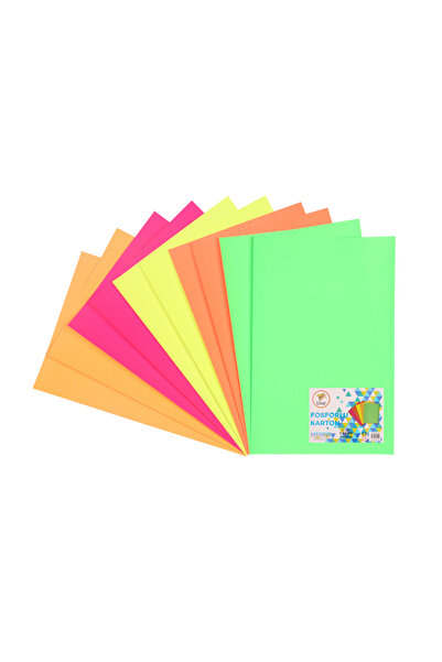 Lino Fosforlu Fon Kartonu 5 Renk 10'lu (20x30 cm)