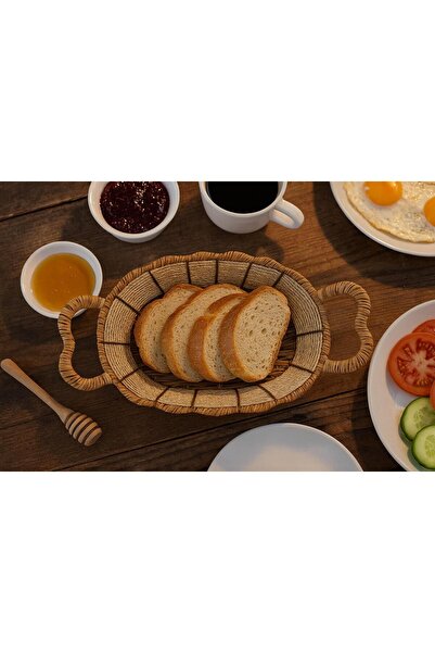 Noah Exclusive Oval Wicker Bread Basket-27Cm X18 cm X 7 cm