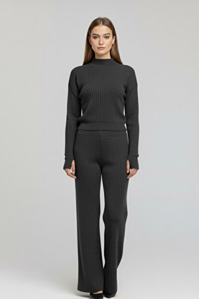 MILANOFOX Women's Ribbed High-Waisted Knitwear Two-Piece Set