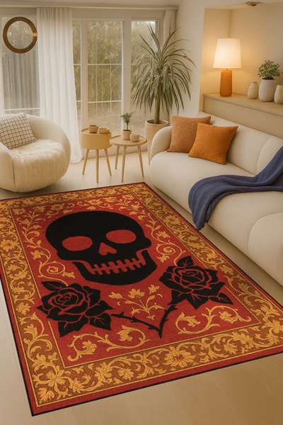 Rugs Modern Halı سجادة ديكور عتيقة من MOSSO بنمط جمجمة إسبانية ذات طابع إسبان...