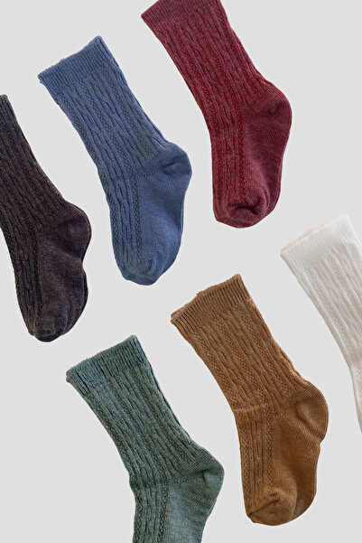 Defne Baby 5+1 Pair Premium Cotton Jacquard Patterned Baby Socks Set – Pineapple Collection