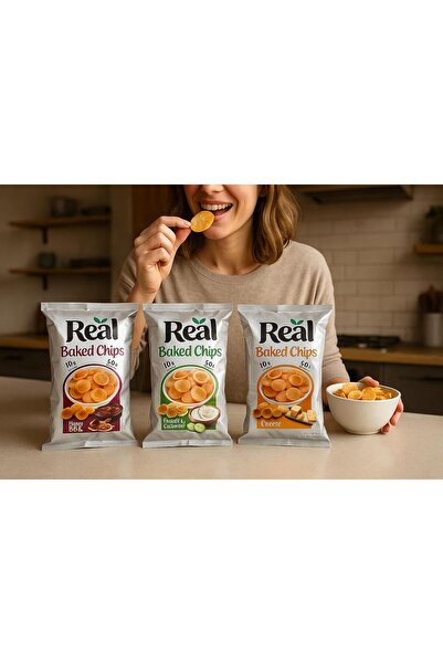 REAL Chips Honey BBQ Baked Snack – High Protein, No Preservatives, 60g Pack