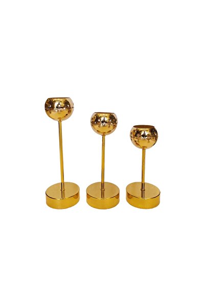 Storish Cora Üçlü Şamdan Altın / Altın