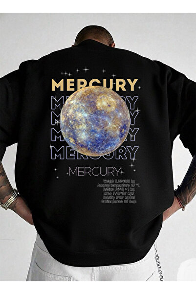 LORVEX Swea tricou MERCURY cu imprimeu, unisex, supradimensionat, cu guler ro...
