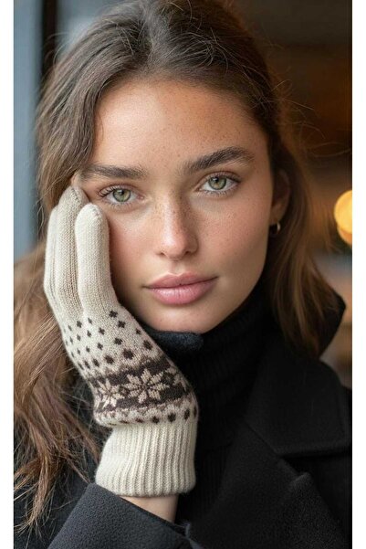 LAGRANZE Women's Angora Nordic Pattern Gloves