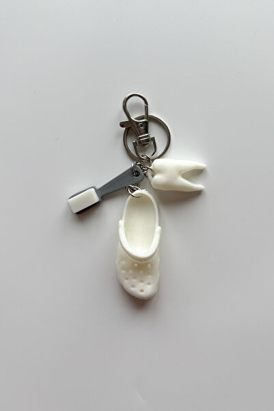 sin istanbul Dentist Silver Chain Keychain, Bag Ornament
