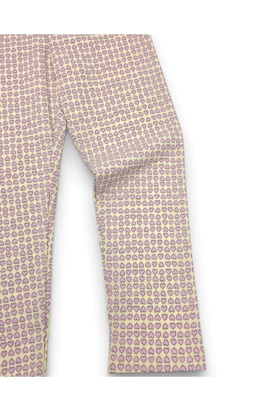 voyyo kids baby Girl's Heart Printed Tights, Transitional , 2-10 Years Old Sweatshirt Bottom Top Tights Set