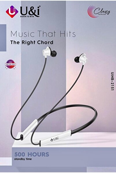 U & I Born To Win سماعات رأس لاسلكية حول الرقبة بتقنية البلوتوث 5.3، وقت تشغيل موسيقى يصل إلى 40 ساعة، صوت جهير عميق