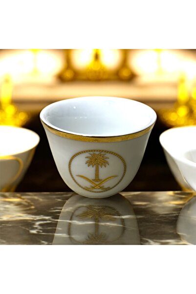 Generic Small heavy glossy porcelain tea set with two palm trees