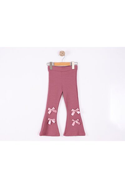 MİNOLES KIDS Girls' Ribbed Isp Flared Nklu Pants Leggings
