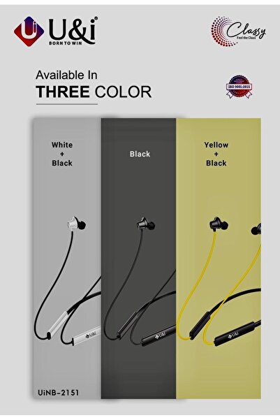 U & I Born To Win سماعات رأس لاسلكية حول الرقبة بتقنية البلوتوث 5.3، وقت تشغيل موسيقى يصل إلى 40 ساعة، صوت جهير عميق