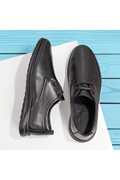 Modlet.ro Men's black leather lace-up casual shoes MOD12064