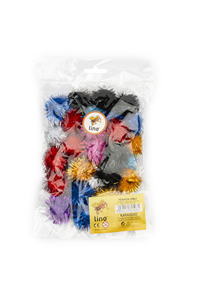 Lino Pompom 30mm 30Pcs Glittery