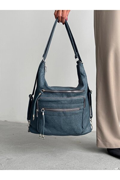 KIRASE New Stylish and Convenient Soft Leather Multi-Section Large Size Backpack and Shoulder Bag