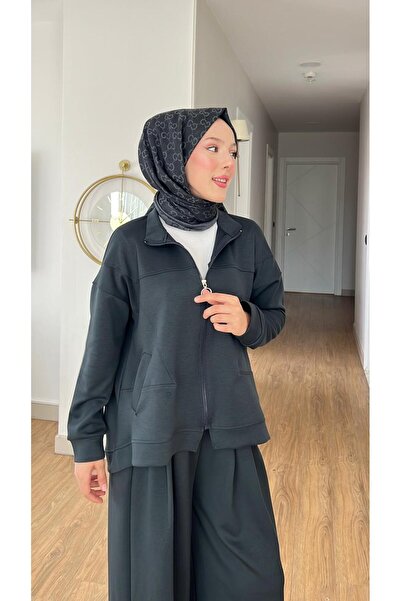 Mihran Butik Emily Modal Fabric Zippered Dress with Double Bottom Top Set