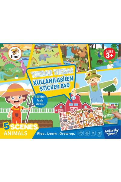 Lino Tekrar Kullanabilen Sticker Pad - Hayvanlar