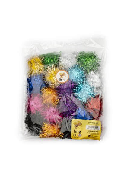 Lino Pompon 50mm 20-Pack Glittery