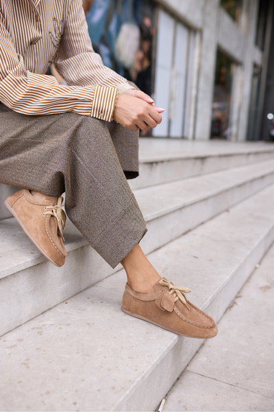 ANGELİNA JONES Γυναικεία παπούτσια Loafer από γνήσιο καστόρι POET