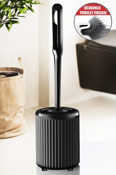 Comprox Кругла щітка для чищення ванної кімнати, туалету та унітазу «СИЛІКОН» ЧОРНА