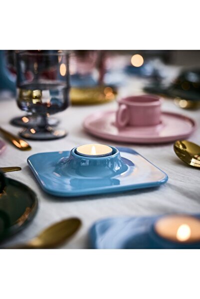 IKEA VINTERFINT Tealight holder, light blue, 3 cm