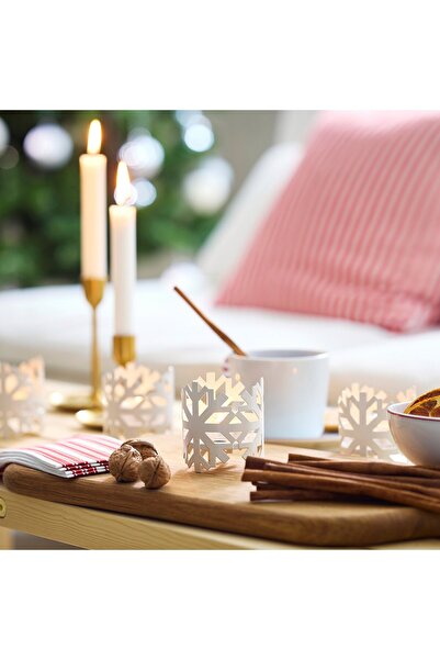 IKEA VINTERFINT Tealight holder, white, 8 cm