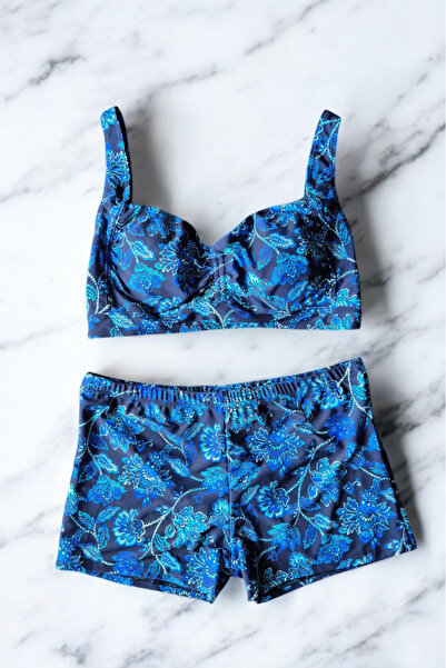 embody Costum de baie din două piese pentru femei, mărime mare, albastru f2502