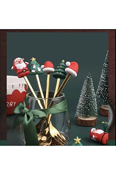 Butikhly Spoon Fork Cutlery Set Stainless Steel New Year Boxed Set of 6