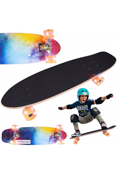 MalPlay Skateboard with non-slip platform and LED light-up wheels 71x20 cm multicolor