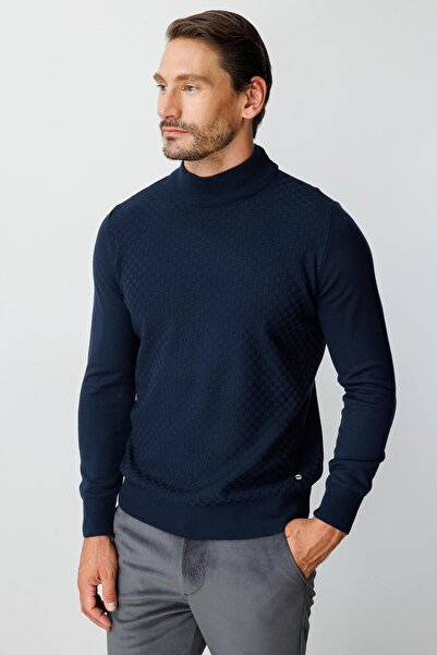 İgs Синій стандартний крій, вузький фасон, напіврибальський, прямий, з довгими рукавами, трикотаж