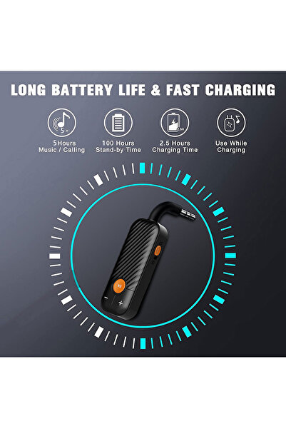 AdyMel Bluetooth 5.2 Adapter, flexible 3.5 mm jack, Audio Receiver & Transmitter - Black