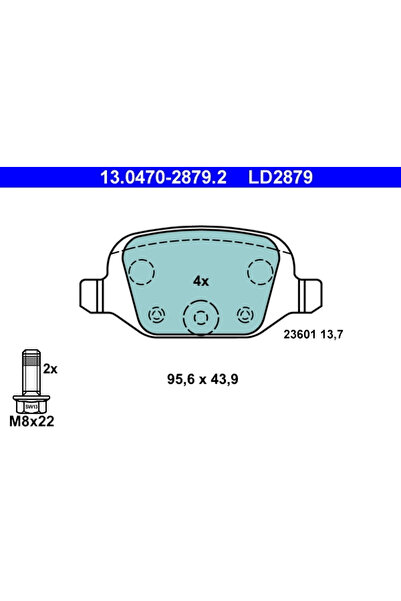 Ate Set Placute Frana Frana Disc Abarth 500 / 595 / 695 Citroen E-Mehari