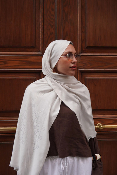 Oxygen Scarfs G Desenli İpek Kaşmir Çift Taraflı Şal