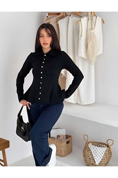 Noa Noa Women's Waist Fitted Fit Cut Long Sleeve Blouse