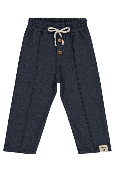 Civil Boys بنطلون رياضي بحزام مطاطي وأربطة مزخرفة لعمر 2-5 سنوات - أزرق داكن4...