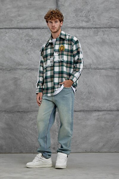 NOMARC Πράσινο πουκάμισο ξυλοκόπο με ριγέ καρό