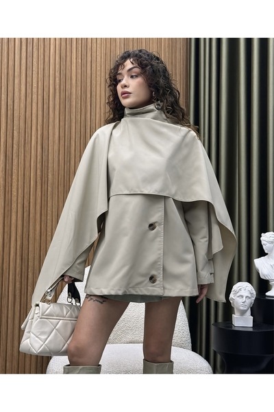 PELİNORA Kadın kısa pelerin mont