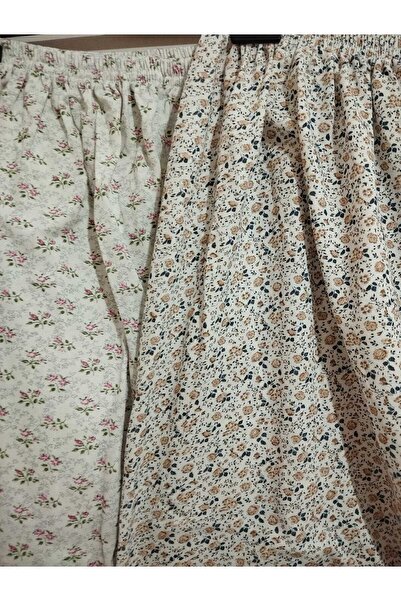 anne moda ankara Winter, Inside Is Quilted, Standard Size, Very Large, 100% Cotton, Pack of 2, Long, Pajama Bottoms