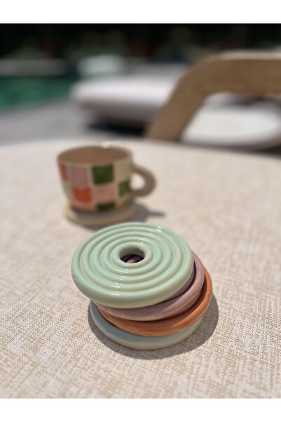 Me Gusta Home Green Color Ceramic Lollipop Coaster