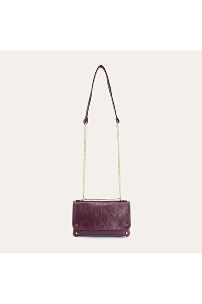 Mudo Chain Strap Crinkled Leather Look Shoulder Bag