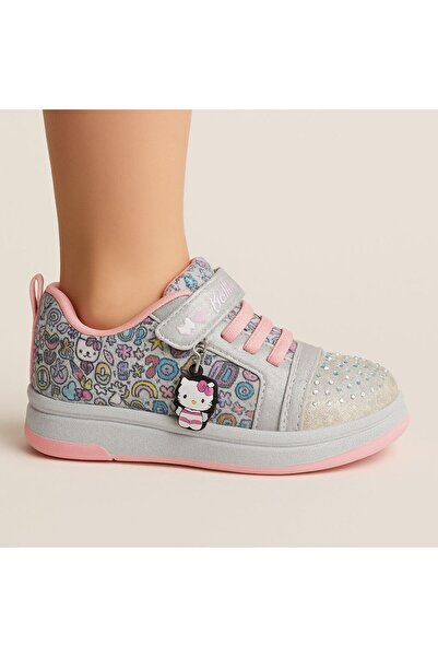 Görkem bebe ayakkabı ve tekstil Girls' Sports Shoes Tassel Detailed Oval Glitter Toe Patterned Lace-Up Velcro