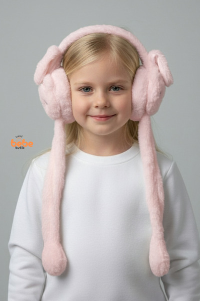 Cenanın Dolabı Kız Çocuk Sesli Hareketli Tavşan Kulaklı Peluş Kulaklık Oynar Kulaklı,Yumuşak Kışlık Kulak Koruyucu