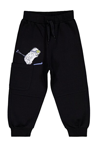 Civil Boys Monster Printed 2-5 Years Old Sweatpants - Black 4-5 Years Old