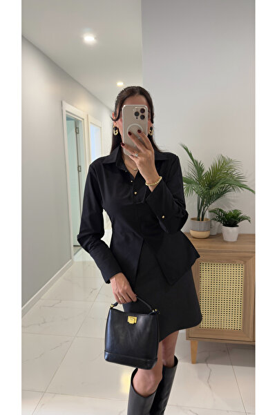 BİRCANÇİL Hutte Black Gold Button Detailed Shirt