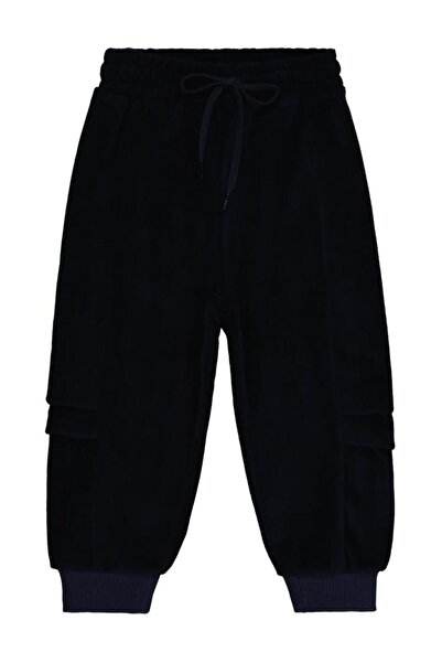 Civil Boys بنطلون رياضي من القطيفة للأطفال من 2-5 سنوات - أزرق داكن للأعمار 4...