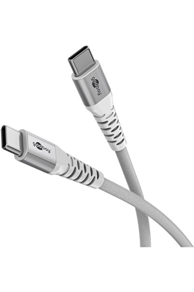 Other Goobay Kabel USB-C Supersoft Textile z metalowymi wtyczkami, 1 m, biały
